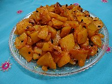 Panchphodan kohda is a special Bhojpuri preparation Pumpkin Curry (Kaddu Ki Sabzi).JPG