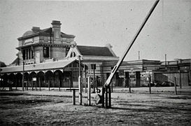 La estación, luego de la reforma (circa 1910).