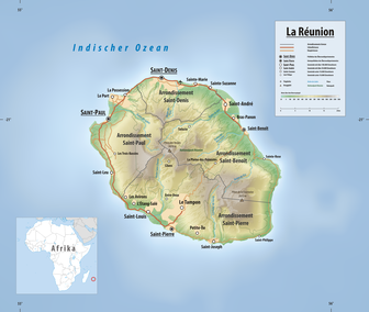 Reliefkarte Réunion