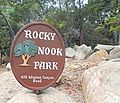 Rocky Nook park entrance signage, Santa Barbara, CA: Sep 2015