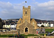 The church, with Laura Place behind