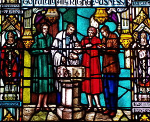 Detail from the "Baptism Window" at ...