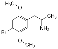 Strukturformel von 2,5-Dimethoxy-4-bromamphetamin