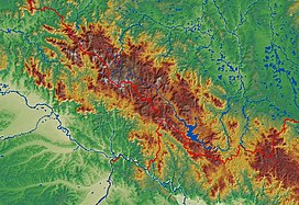 Topography of Bohemian Forest Mts. - CZ, D, A