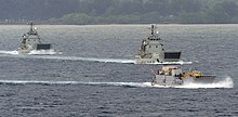 Balikpapan (left), Wewak, and a United States Navy Landing Craft Utility underway during Pacific Partnership 2011 Two Australian LCHs and an US Army LCU in 2011.jpg