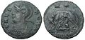 Монета, выпущенная Константином I в 330-333 г. н. э. в честь основания Константинополя и Рима