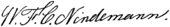 signature de William F. C. Nindemann