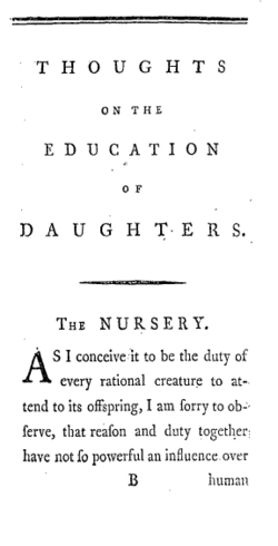 Image illustrative de l’article Thoughts on the Education of Daughters