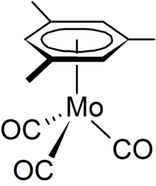 (Mesitylene)molybdenum tricarbonyl.png