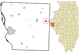 Location in Adams County and the state of Illinois.