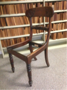 Antique chair at the Wood Reference Collection, Queensland