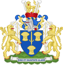 Coat of arms granted to the Cheshire County Council in 1976 Arms of Cheshire County Council.svg