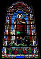 Buntglasfenster mit Victor in der Kirche Saint-Pierre et Saint-Paul in Baguer-Morvan, Frankreich