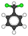 Ball-and-stick model of benzal chloride