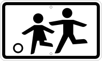 Bild 416 Spielstraße für Anlieger frei (mit Verkehrszeichen Bild 201) (Bildtafel von 1979 bis 1990)
