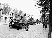 Sherman tanks of the South Alberta Regiment in recently liberated Bergen op Zoom, 29 October 1944 Canadians BOP1944.jpg