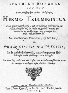 Flemish edition of the Corpus Hermeticum or the Hermetic Corpus