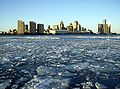Zimný pohľad na Detroit