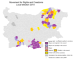 Partiets stöd i kommunalvalet 2015