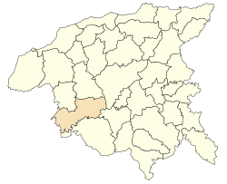 Location of the commune in the Chlef Province.