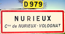 Panneau d'entrée de la commune de Nurieux