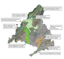 Mapa de los Espacios naturales protegidos de la Comunidad de Madrid.