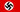 Красный флаг, в центре которого находится белый круг с чёрной свастикой