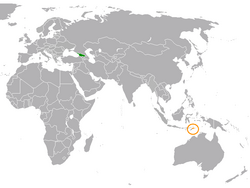 Lage von Georgien und Osttimor