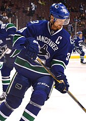 Henrik Sedin was named the Canucks' team captain in 2010. Sedin remained as team captain until his retirement in 2018. Henrik Sedin 02-2015a.JPG