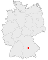 Tyskland, beliggenhed af Ingolstadt markeret