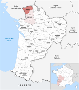 Location within the region Nouvelle-Aquitaine