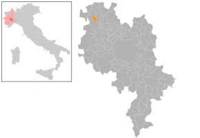 Poziția localității Pino d'Asti