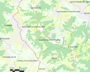 Poziția localității Villeneuve-d'Entraunes