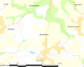 Mapa obce Badinières