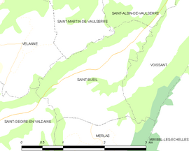 Mapa obce Saint-Bueil