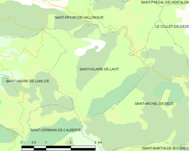 Mapa obce Saint-Hilaire-de-Lavit