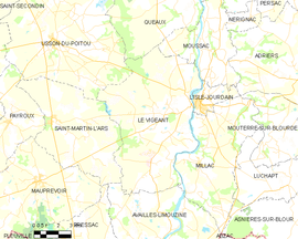 Mapa obce Le Vigeant