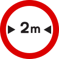 No entry for vehicles more than 2 metres wide