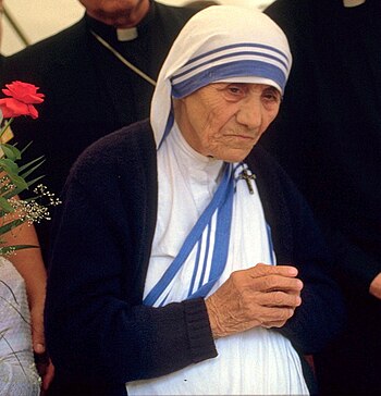 Mother Teresa of Calcutta; 1986 at a public pr...