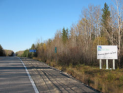 Welcome sign along Route 109