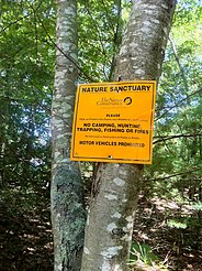 Narragansett Trail - entering the Nature Conservancy's Gladys Foster Preserve in the North Stonington section on Ryder Road.