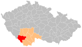 Poziția localității Districtul Prachatice