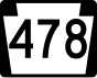 PA Route 478 marker