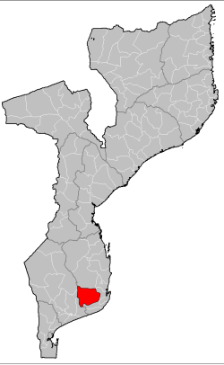 Panda District on the map of Mozambique