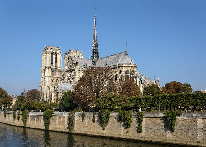 Вид с юго-запада на собор Парижской Богоматери