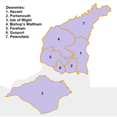 Deaneries of the Diocese of Portsmouth Portsmouth deaneries.png