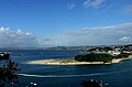 Praia de Santa Cristina e vista parcial da costa do concello de Oleiros desde As Xubias, A Coruña.