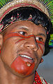 Indien Pataxo avec labret dans la lèvre inférieure