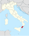 Lage der Metropolitanstadt Reggio Calabria in Italien