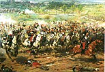 La charge des cuirassiers de Reichshoffen à la bataille de Frœschwiller (1870).